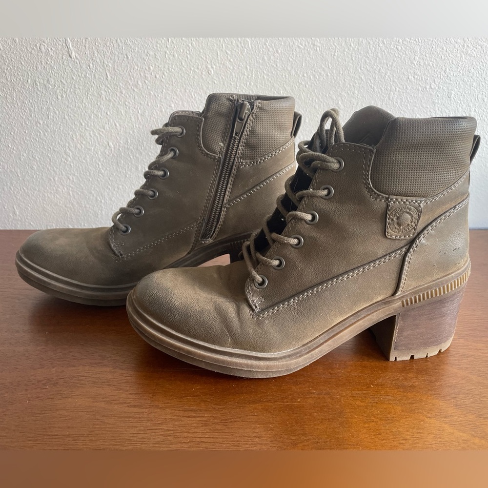 Brown leather boots